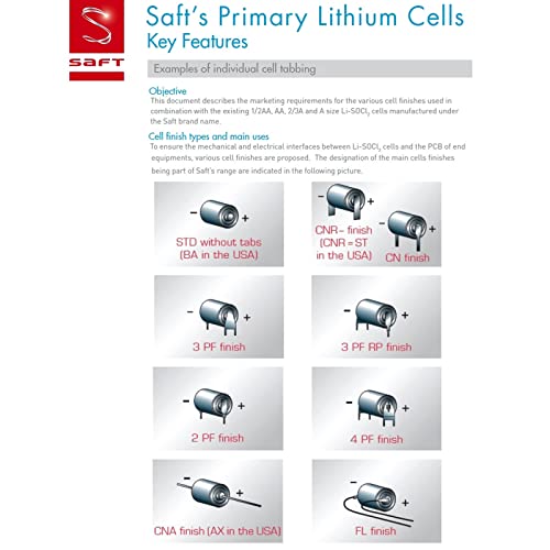 Pila de litio Saft LS17500 3.6V miniatura 3