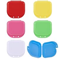 Giantree 6 Stück Zahnspangendose, Spangendose Prothesendose Gebissdose Zahnprothesenbehälter Zahnschiene Box Zahnspangendose Kinder Zahnspangenbox auch für Aufbissschiene Knirscherschiene