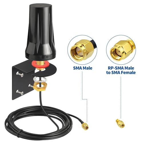Bingfu 4G LTE Antenne Outdoor 5dBi SMA Stecker Antenne Außenwandmontage wasserdichte für 4G LTE Router Gateway Modem Hotspot Trail Kamera Smart Home Energie Monitor
