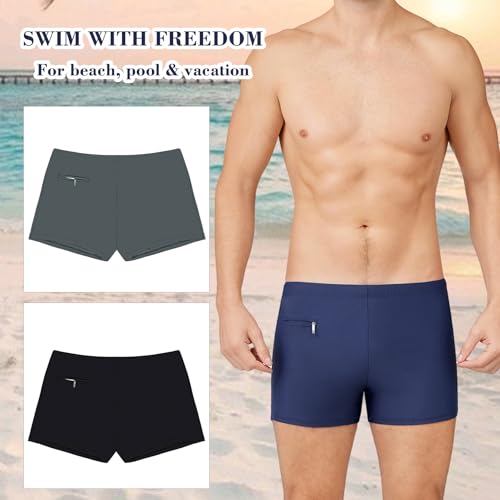 Trendy Boy Herren Badeshorts Sport-Bademode Schnell Trocknende Herren Bademode Trunks Badehose Pants (4XL, LA660-Navy)