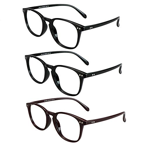 Image of Blue Light Blocking Glasses 3 Pack Square Frame Computer Gaming Reading Glasses Men Women Anti Eyestrain