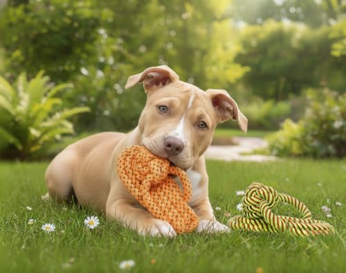 Image of Chew Dog Toys Slipper Playing Dog Chew Toy Cotton Poly Mix Chew Toys Pack of 2 - Suitable for Small and Medium Puppies Improve Dental Health Hand Made Toys