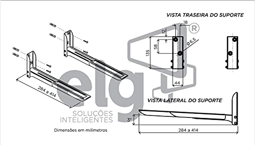 Suporte de Parede Para Fornos e Micro-ondas em Aço Carbono com Comprimento Ajustável Cinza - MW05SL