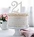 Hatcher lee Bling Crystal Rhinestone 21 Birthday Cake Topper - Best Keepsake | 21st Party Decorations Silver