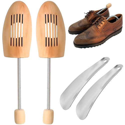【Dimensioni Dell'espansore】 Le Dimensioni Dei Nostri Forme Legno per Scarpe sono 42-46, la Dimensione è 12 x 3 pollici e il calzascarpe è 6,3 x 1,6 pollici, che può essere utilizzato in una varietà di stili di scarpe, Consentendoti di regolare alcune aree del calzascarpe in base alle tue esigenze, le persone larghe con i piedi non hanno più vesciche e dolore ai piedi, leggere e facili da trasportare, adatte per viaggi o viaggi di lavoro.