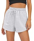 Trendy Queen Womens Sweat Shorts Casual Summer Comfy Lounge Athletic Shorts Elastic Cotton Running Shorts Grey