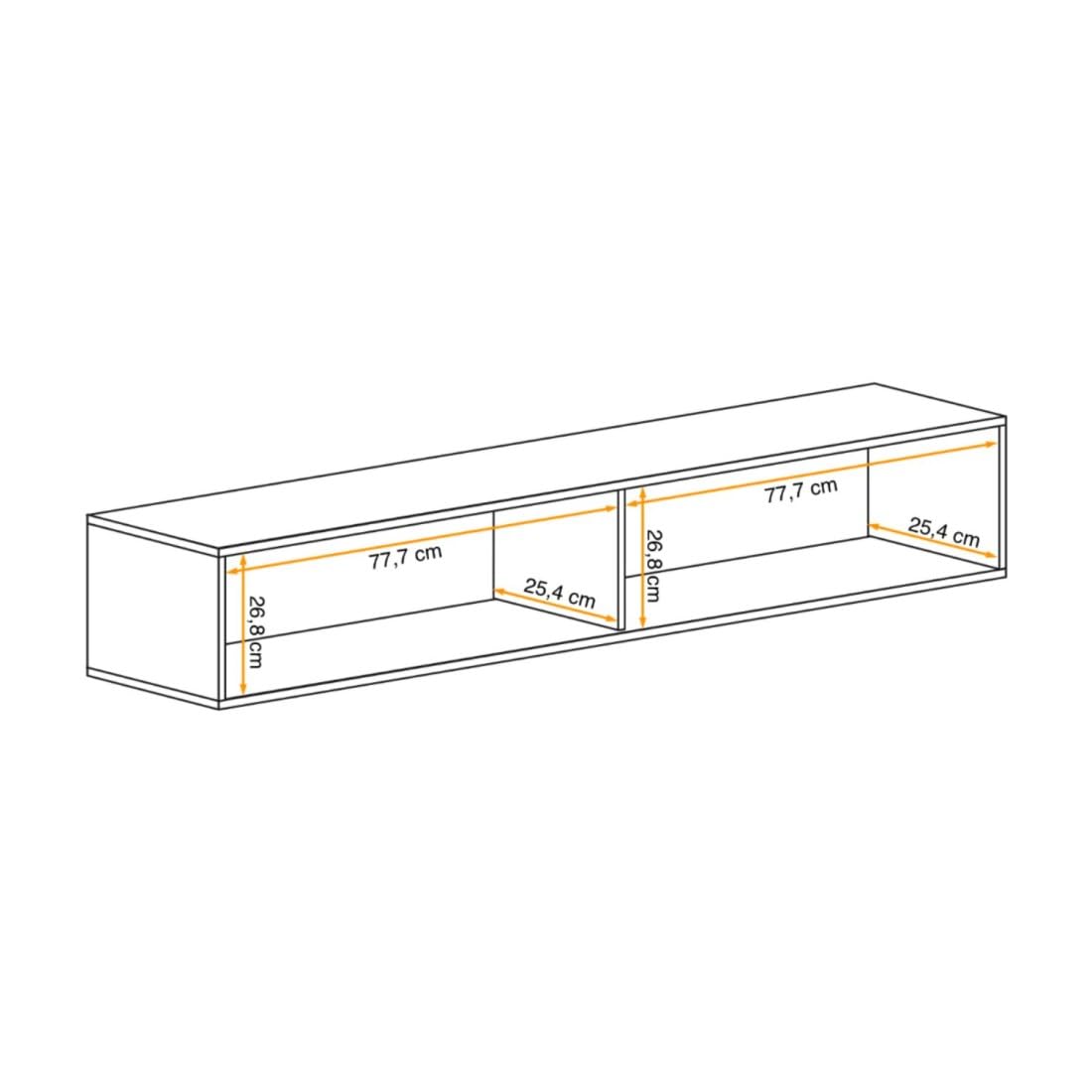 Vitrina FLY horizontal - 1 puerta abatible con LED - Roble claro