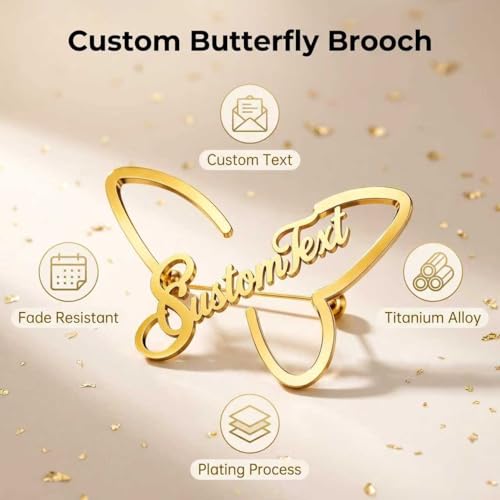 Image of Custom Name Lapel Pin Personalized Script Brooch for Women Men, Customizable Name Badge Elegant Cursive Letter Pin, Minimalist Jewelry Gift for Wedding Birthday Anniversary
