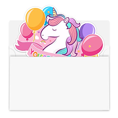 30 Unicorn Birthday Party Invitations With Envelopes, Unicorn Birthday Invitation ,Balloon Birthday Invitation Cards #TOP3