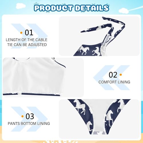 Image of CaTaKu Girls Swimsuits Two Piece Swimwear Cute Bikini Set Tankini Hawaiian Beach Sport Bathing Suit for Girls Size 3-12T