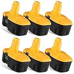 6X 18V 6.0Ah/6000mAh Ni-MH Battery Replace for Dewalt Battery 18V DC9096 DW9096 DE9095 DC9099 DE9039 Compatible with Dewalt Cordless Tools