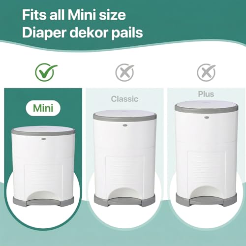 Image of 6 Pack Diaper Pails Refills for De-k-or Mini, 30% Extra Thick Heavy Duty Leak-Proof Liners, Multi-Layer Odor Defense Film, Holds 1980 Diapers, Fresh Scented Baby Changing Essentials