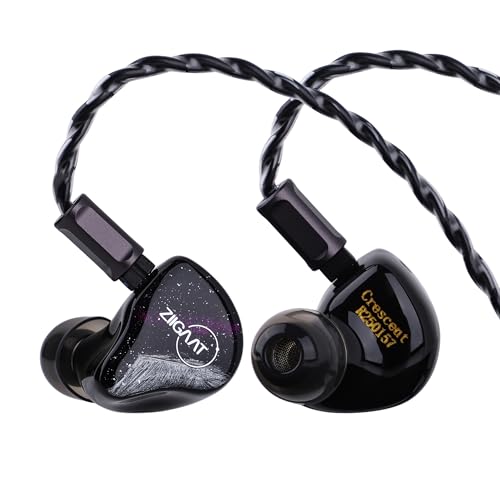 Image of Linsoul ZiiGaat Crescent in Ear Monitor, Premium 2DD+2BA Hybrid IEM Earphone, Isobaric Bass, Vintage Analog Sound, 3D-Printed Resin Shell, with Detachable IEM Cable for Musicians /Studio