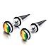 Vnox Jewelry Stainless Steel Fashion Rainbow Ear Stud Earring for Gay & Lesbian Pride