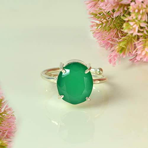 Image of Reiki Crystal Products Certified Natural Gemstone Adjustable Ring, AAA Crystal Ring for Men & Women, Citrine Amethyst Quartz Lapis Onyx Tiger Eye, Reiki Charged Jewellery