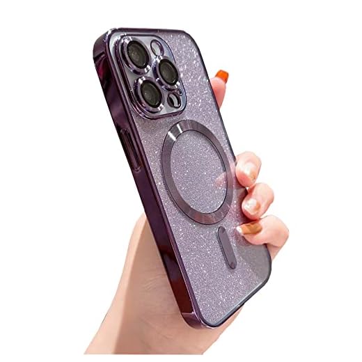 Ownest Funda para iPhone 14 Pro MAX Carcasa Magsafe Bling Lujoso Lindo Teléfono Magnético Funda Protección Cámara a Prueba de Golpes Niña Diseño Masculino Fundas iPhone 14 Pro MAX-Púrpura