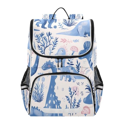 Sac à dos dinosaure bleu grande capacité, cadeau de rentrée idéal