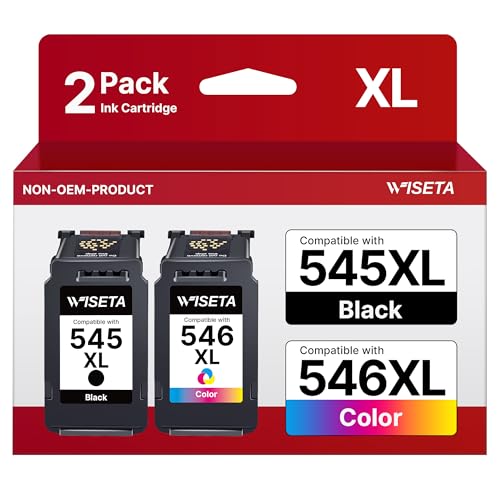 545XL 546XL Ink Cartridges Replacement for Canon 545 546 Ink Cartridges PG-545 CL-546 XL for Pixma TS3350 TS3355 TS3150 TS3300 TR4550 MG2550S MG3050 TR4500 TS3100 TR4551 TR4650 MX495(1 Black 1 Colour)