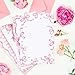 PerKoop 50 Pcs Blank Wedding Note Cards Decorative Notecards 4x6in Greenery Floral Notecards Printer Paper Cardstock Cards for Wedding Baby Shower DIY Thank Greeting Supplies(Pink Bow)