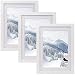Produktbild Joyshare 3er Set Bilderrahmen DIN A4 21x30 cm mit Passepartout,MDF Holz-Rahmen mit bruchsicherem Acrylglas,Rahmenbreite 2 cm,Vintage Retro Ideal für Collage Portraits & Urkunden