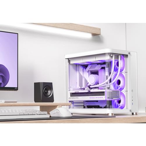 Image of JONSBO TK-2 White ATX Mid-Tower Pc Case,Hyperboloid Glass Design, Separated Cabinet Structure, Al Alloy Shell Desktop Computer Case, Support BTF Motherboard /ATX Power supply /360 AIO,White