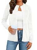 LILLUSORY Women's Fall Cardigan Sweaters 2025 Lightweight Oufits Clothes Fashion Trendy Long Sleeve Tops Casual Jackets Medium Beige