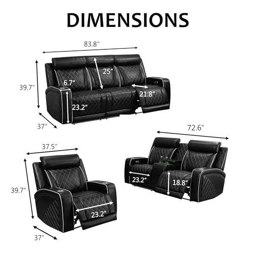 Electric recliner sofa set