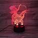 Produktbild ERBEIOU Dinosaurier 3D Lampe Optische LED Täuschung Nachtlicht, 16 Farbwech USB-Ladegerät ändern Berühren Schreibtisch lampe Tischleuchte