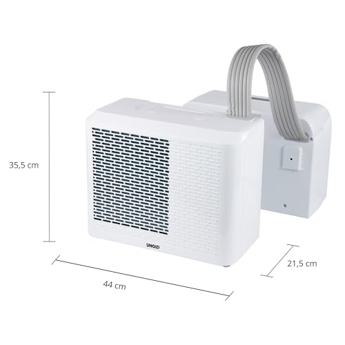 Unold Mobilny klimatyzator typu split 5K 86320 – 5000 BTU / 1,5 kW, 3 w 1 chłodzenie, osuszanie, wentylacja, wyświetlacz LED, timer, cicha praca 44 dB, do przyczep kempingowych i małych pomieszczeń
