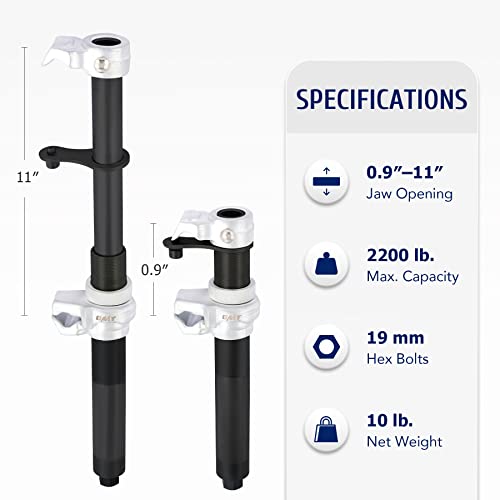 Omt Strut Spring Compressor, 11" Universal Coil Spring Compressor, 2 Heavy Duty Rods With Safety Bracket Spring Compressor Tool Automotive For Car Truck Atv Utv, 2200 Lb Capacity, Black #TOP5