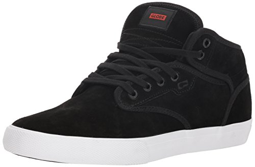 Image of Globe Men's Motley Mid Shoe, Black Suede /White, 7 M US