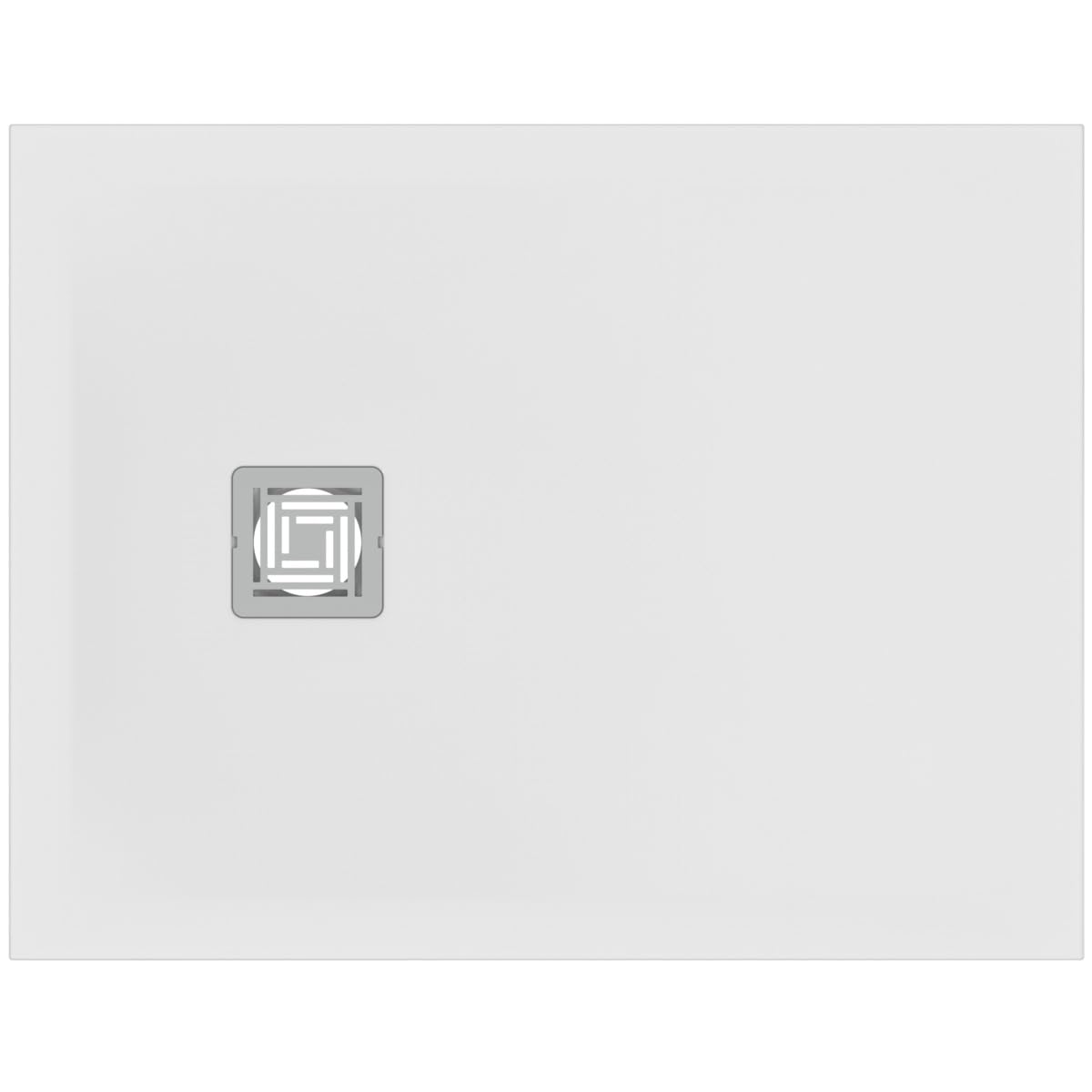 Ideal Standard - Ultra Flat S+, Plato de ducha rectangular ultrafino de resina efecto piedra, 90 x 70 cm, Ideal Solid, desagüe lado corto, blanco