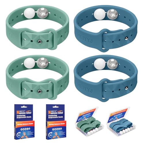 Image of Motion Sickness Bracelets for Adults & Kids Sea Sickness Wristbands for Travel Anti Nausea Bands for Motion & Morning Sickness Relief for Pregnant Women-Ideal for Car Air Cruise Travel-2 Pairs