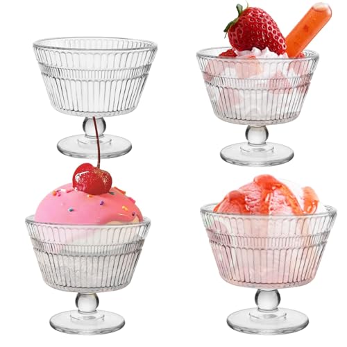Opiniones de Copas para helado disponible en línea para comprar. 42 CHPINDAM - Cuencos de postre de vidrio clásico, juego de 8, tazas Sundae de 9 onzas con patrón de girasol