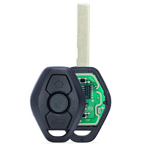 Beefunny 315/433MHz Adjustable ID44 Chip EWS System Remote Car Key Fob 3 Button for BMW 325 330 318...