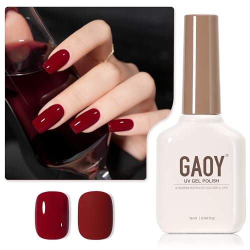 GAOY Red Gel Nail Polish 16ml Soak Off Gel Polish UV Light Cure for Nail Art DIY Manicure at Home 2023 Burgundy Red