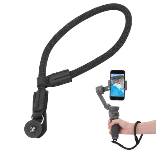 Bindpo Handband, Nylon-Anti-Lost-Lanyard-Gürtelseil mit 1/4 Adapterschraube für Mobile 2 3 4 Stabilisator für Kamera(Schwarz)