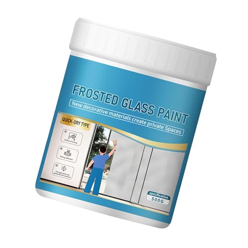 Pintura para glaseado de vidrio, pintura impermeable para privacidad de ventana, 500 g, pintura a base de agua para baño, dormitorio, sala de estar, cocina