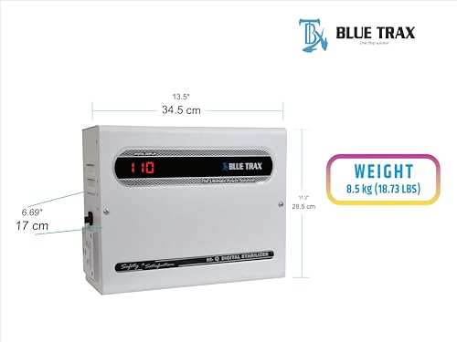 Image of BLUETRAX 3000VA Step Down Voltage Converter | 220V to 110V | Copper Core | Compact & Lightweight | Safe & Efficient for US Appliances | Home & Office Use | ISI Certified | White