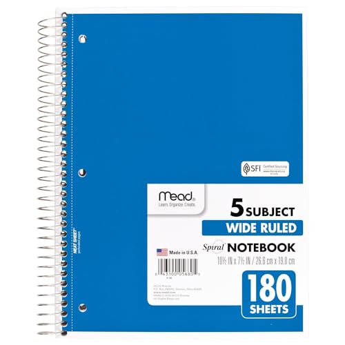 Carnet à spirales pour prise de notes volumineuse 5 sujets Mead - 7