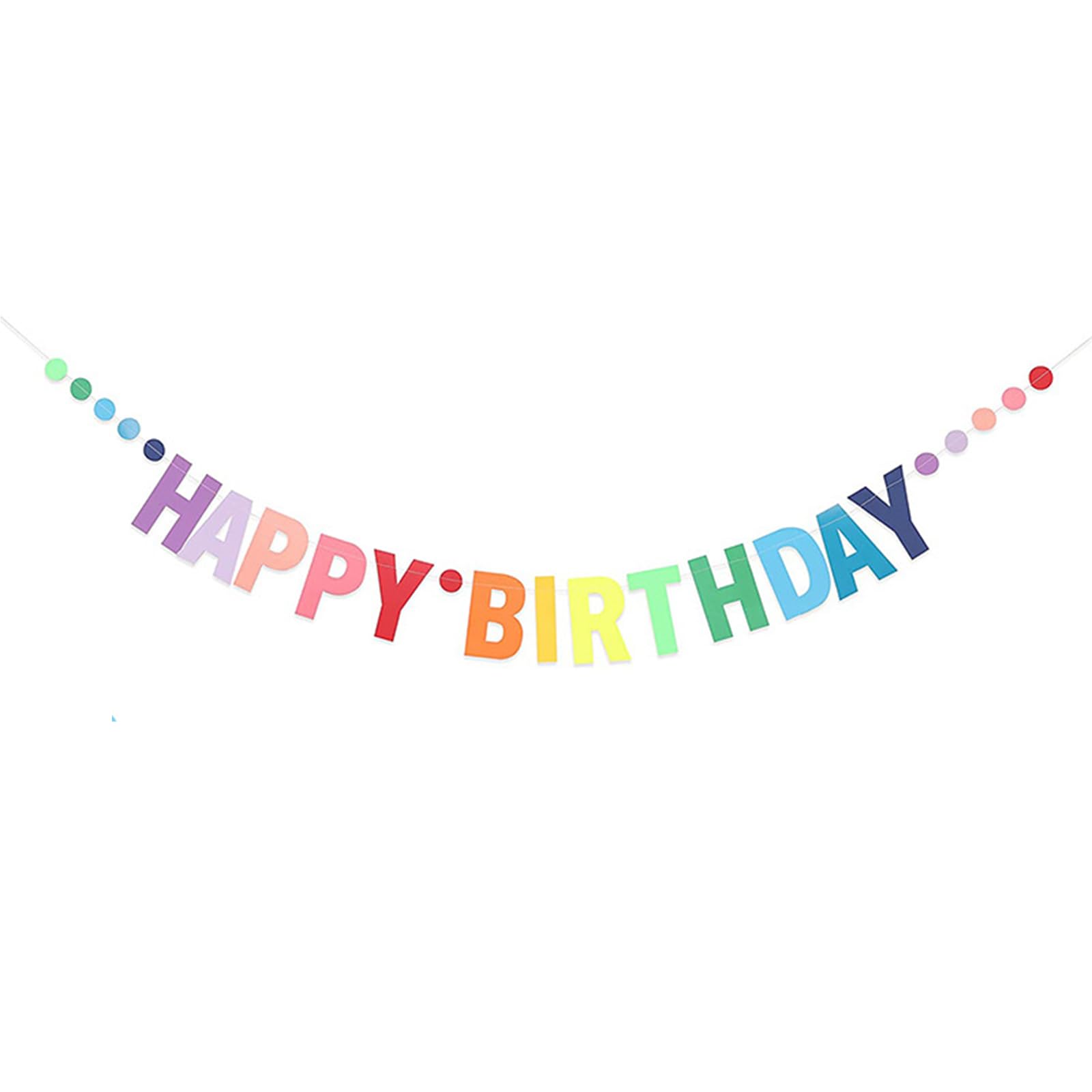 Colourful Happy Birthday Banner, Happy Birthday Decoration Paper Flag Letters for Adults, Children, Girls, Women Decoration