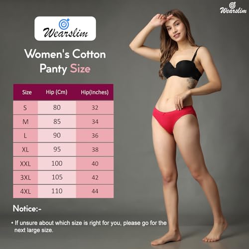 Image of Wearslim Premium Women Soft and Comfortable Women's Cotton Bikini No Show Panty | Ladies Invisible Breathable Briefs Soft Stretch Hipster Underwear
