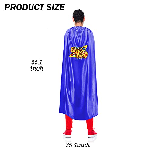 Irolewin Adults Superhero-Cape And Mask For Women Men Super-Hero Costumes Spirit Day Team Dress-Up-Halloween Party Favors (Blue Superhero) #TOP6