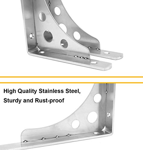 Cbtone 6 Inch Heavy Duty Shelf Bracket, Pack Of 4, 6 X 4 Inch Wall Mounted Floating L Bracket Stainless Steel Triangle Shelf Supporter, Thicken 4Mm, Included Free Screw Accessories #TOP3