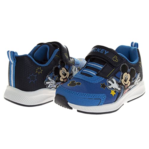 Josmo Boys Mickey Mouse Shoes - Light Up Sneakers - Kids Lightweight Tennis Breathable Character Athletic Running Shoes - Blue (10 Toddler) #TOP1