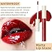 QiBest 12Pcs Matte Liquid Lipstick Set for Girls & Women, 24 Hours Long Lasting Waterproof Nude Dark Red Lip Gloss Valentine Gift Makeup Kit, Non-Stick Cup Mate Duracion 24 Horas Originales Lip Stains