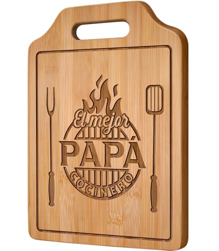 Giftasy Regalo Padre, Regalo Papá - Tabla de Cortar de Bambú