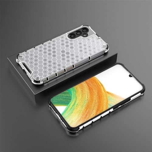 Image of Lustree TPU Honey Comb Armor Shock Proof Back Cover for for Samsung Galaxy A35 5G (Transparent)