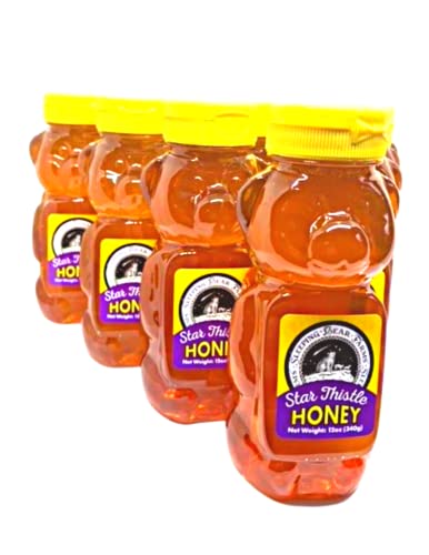 Star Thistle Honey Bear - Pure Michigan Honey, Unpasteurized, Unblended, No Additives - 12Oz #TOP6