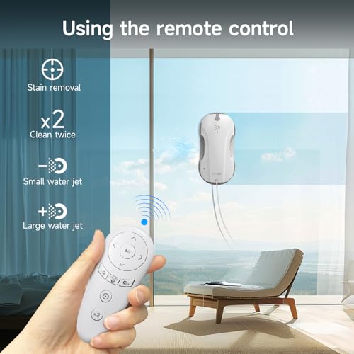 iDEEBO E300 Fensterputzroboter mit Doppelseitigem Sprühsystem, Auslaufsicherem Wassertank, Leicht Aufrüstbar, für Eine Gründliche Streifenfreie Fensterreinigung